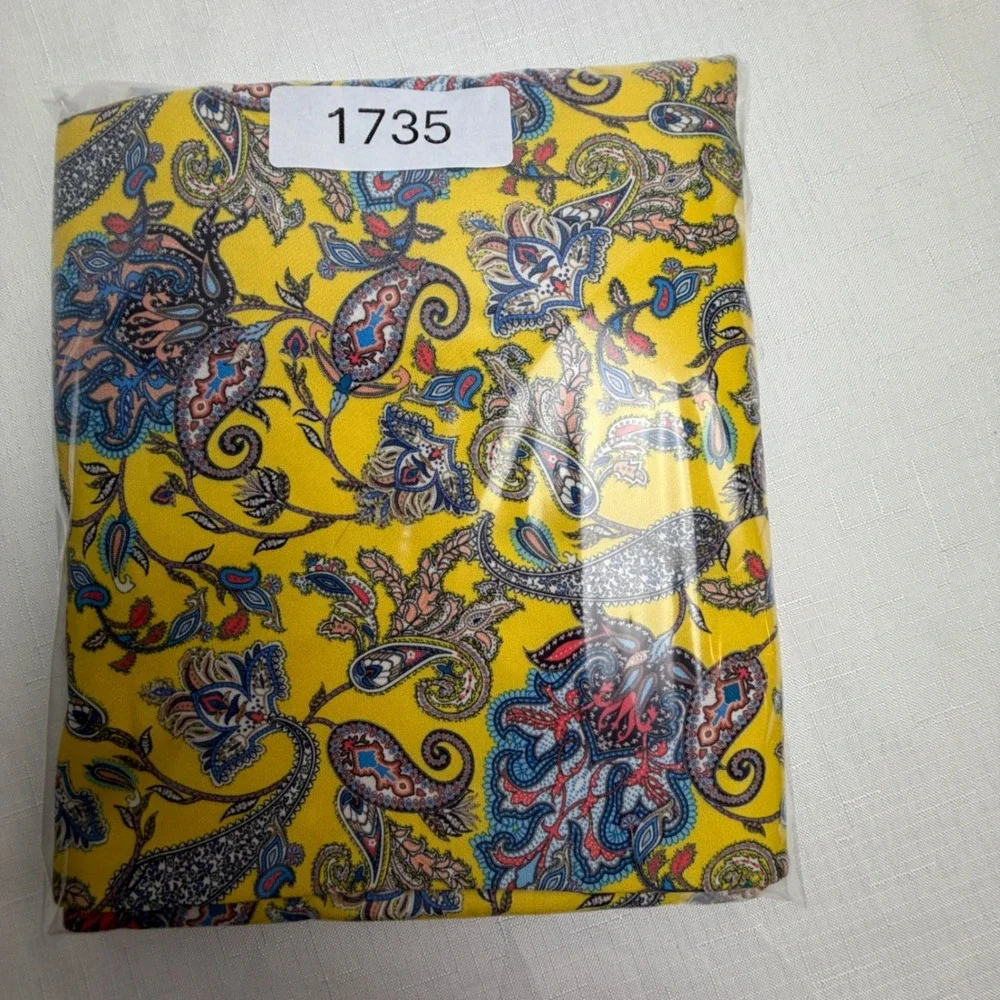 Hreski Golf Shorts Mens 44 Yellow Paisley Performance Stretch Flat Front